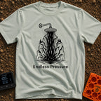 Nature's Shower Power - T-Shirt in Bay - A black and white illustration of a showerhead pouring water that visually...
