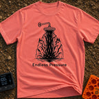 Nature's Shower Power - T-Shirt in Watermelon - A black and white illustration of a showerhead pouring water that...