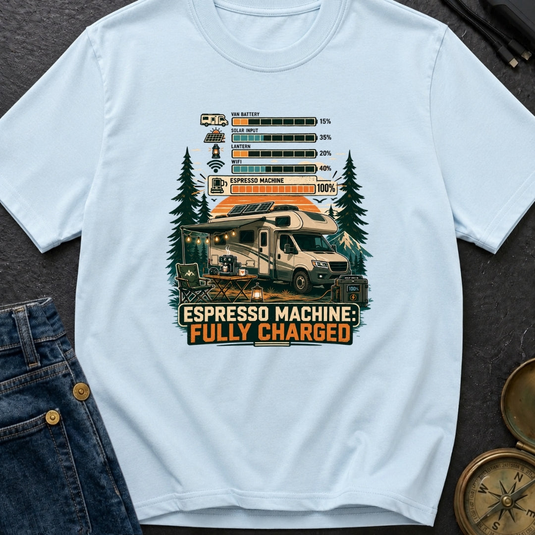 Espresso Machine Fully Charged - T-Shirt