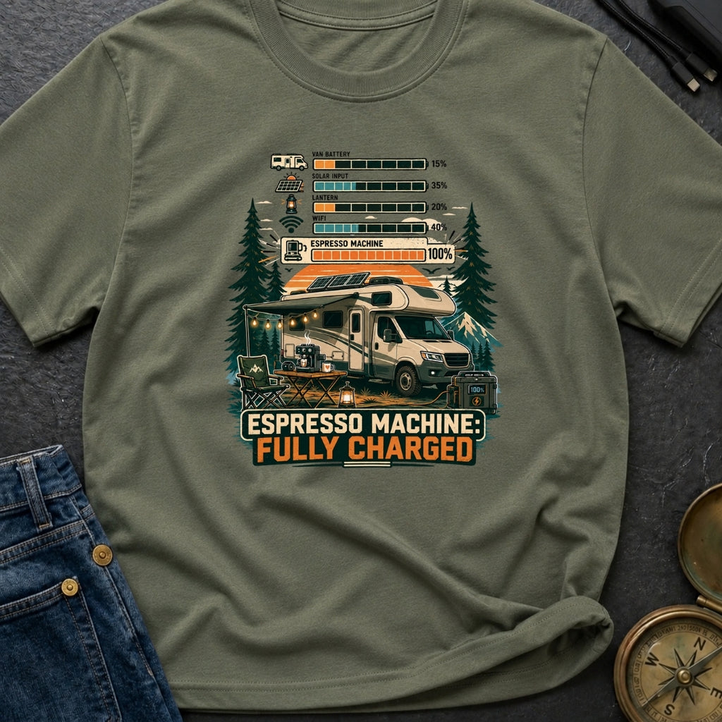 Espresso Machine Fully Charged - T-Shirt