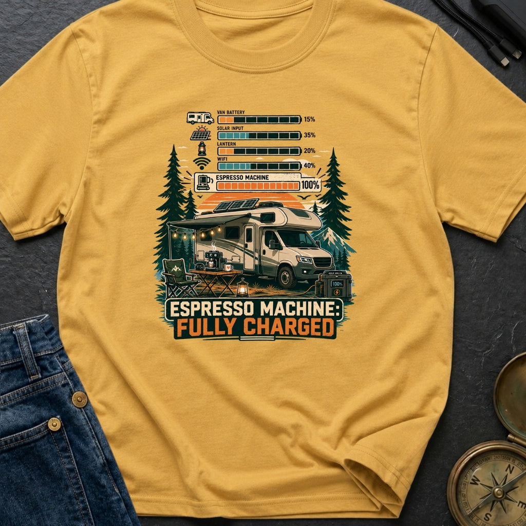 Espresso Machine Fully Charged - T-Shirt