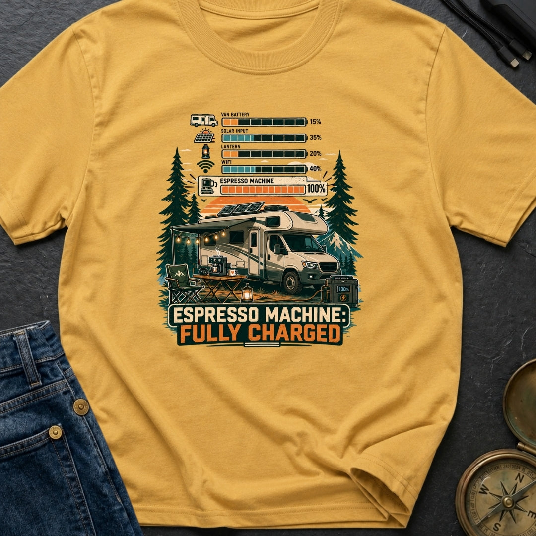 Espresso Machine Fully Charged - T-Shirt