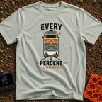 Every Watt Counts - T-Shirt in Bay - A front-facing van driving down a road, featuring solar panels on the roof and a...
