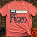 My Highway Exit Strategy - T-Shirt in Watermelon - A graphic showing a computer "escape" key extending out to the right...