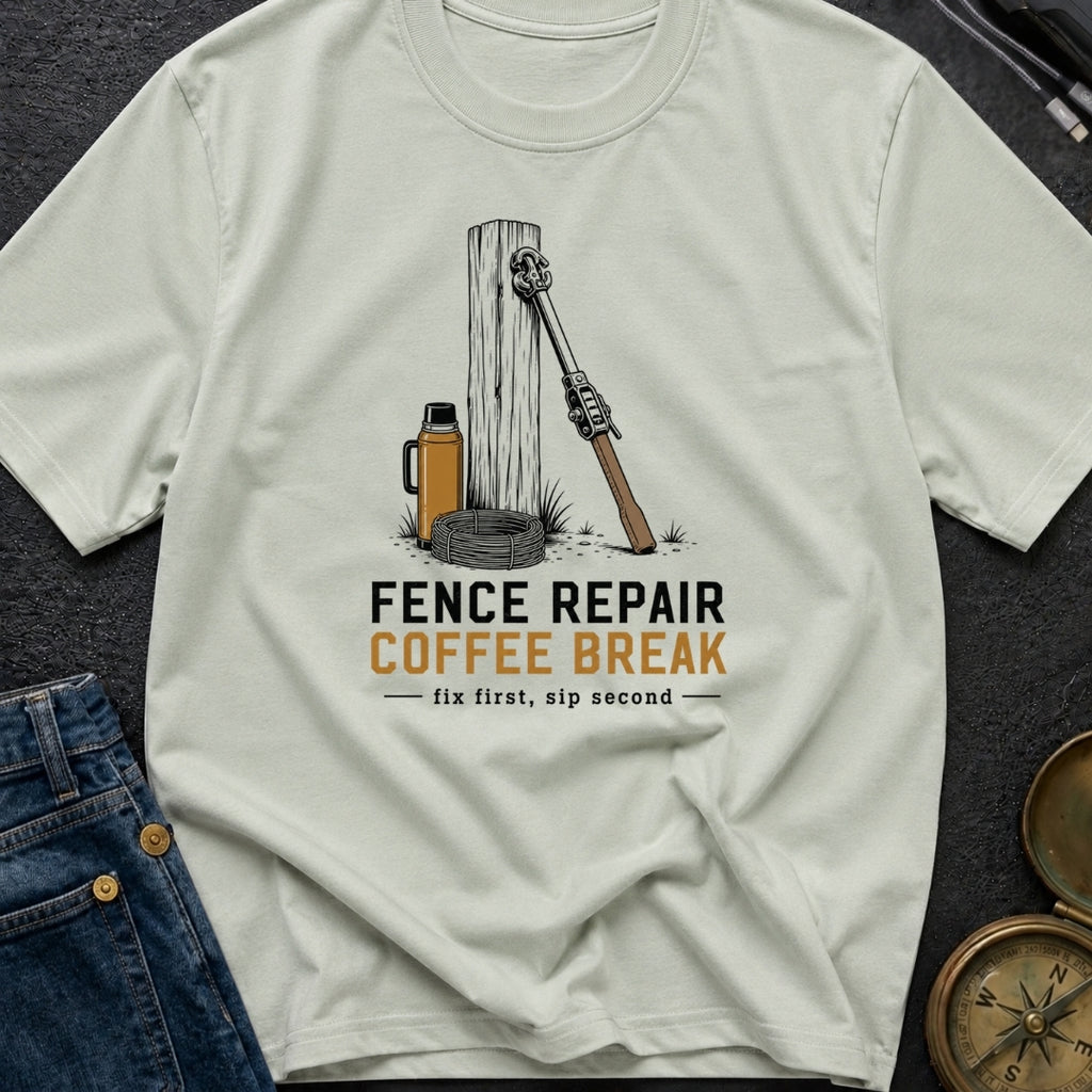 Fence Repair Coffee Break - T-Shirt
