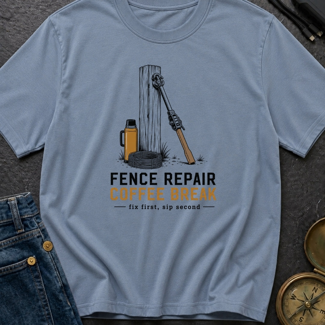 Fence Repair Coffee Break - T-Shirt