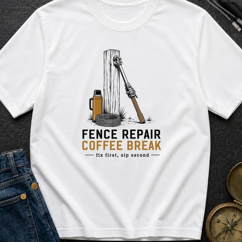 Fence Repair Coffee Break - T-Shirt