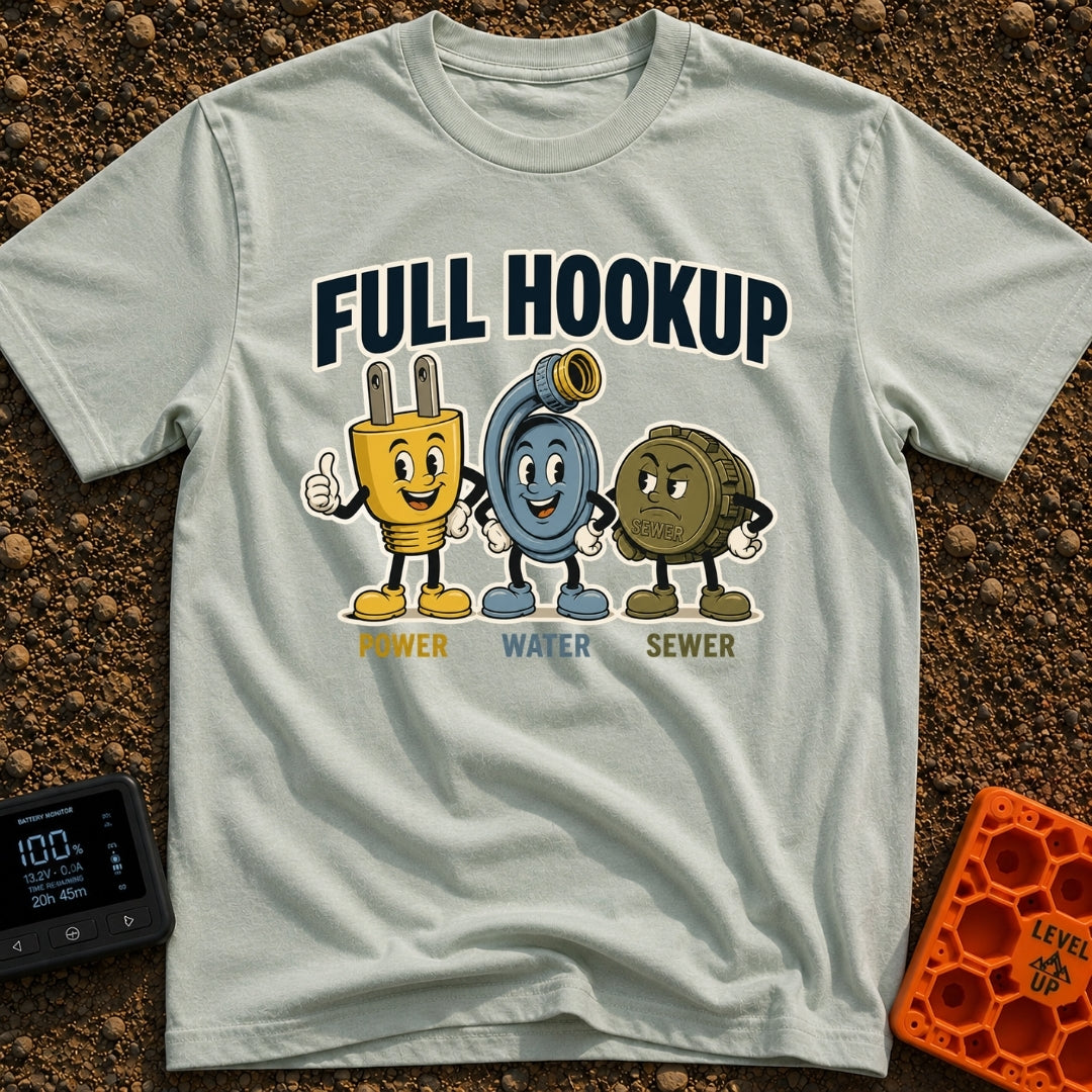 Looking For A Hookup - T-Shirt in Bay - A vintage-style cartoon illustration featuring three mascots: a smiling yellow...