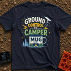 Ground Control To Camper - T-Shirt in Navy - A graphic design featuring the text 'GROUND CONTROL TO CAMPER MUG' alongside...