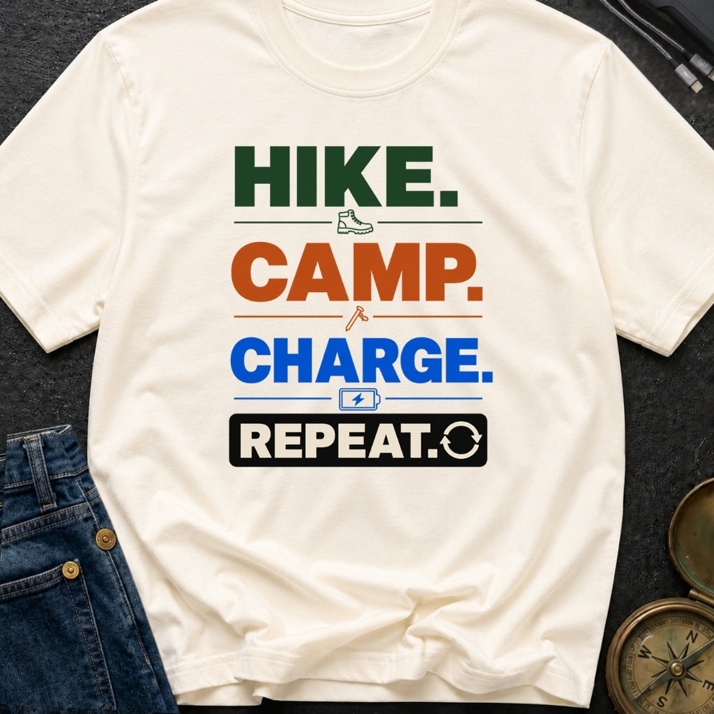 Hike Camp Charge Repeat - T-Shirt