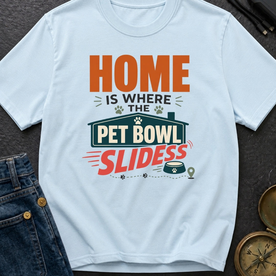 Where Pet Bowls Slide - T-Shirt