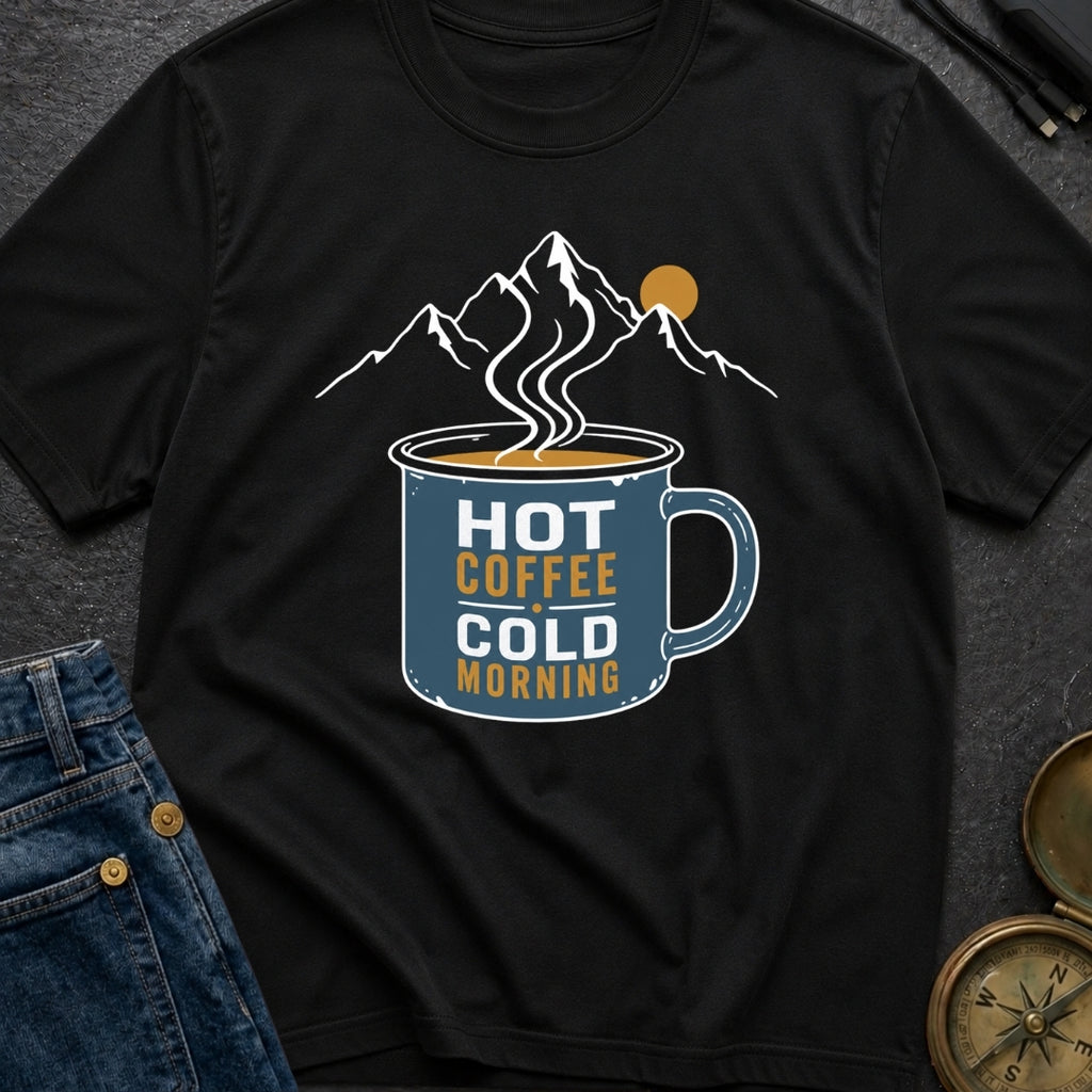 Hot Coffee Cold Morning - T-Shirt