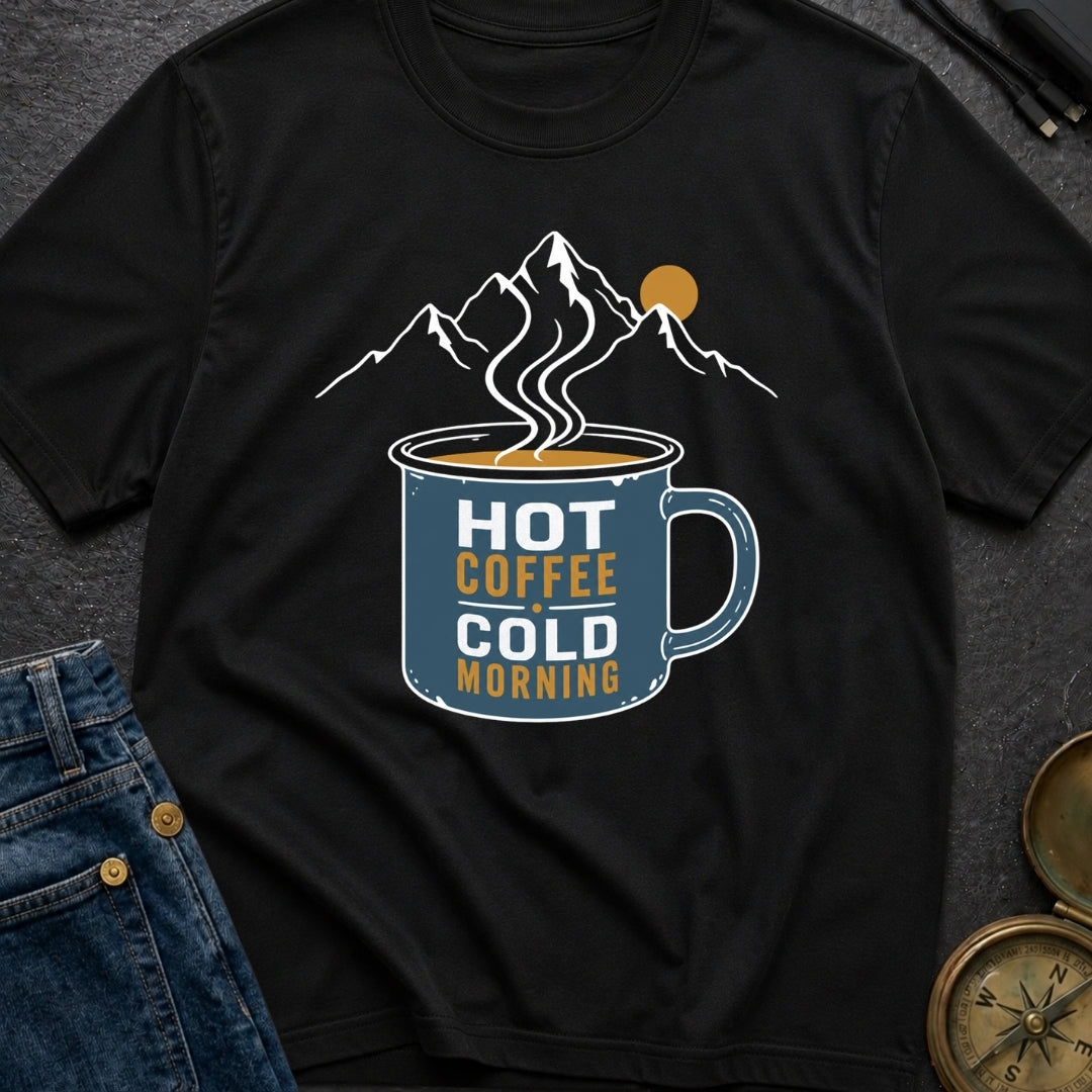 Hot Coffee Cold Morning - T-Shirt