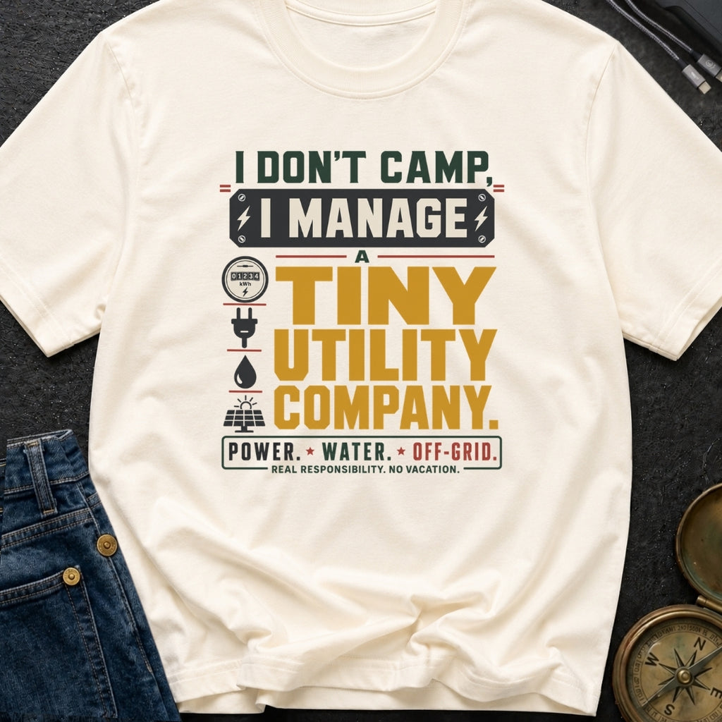 I Don't Camp I Manage A Tiny Utility Company - T-Shirt