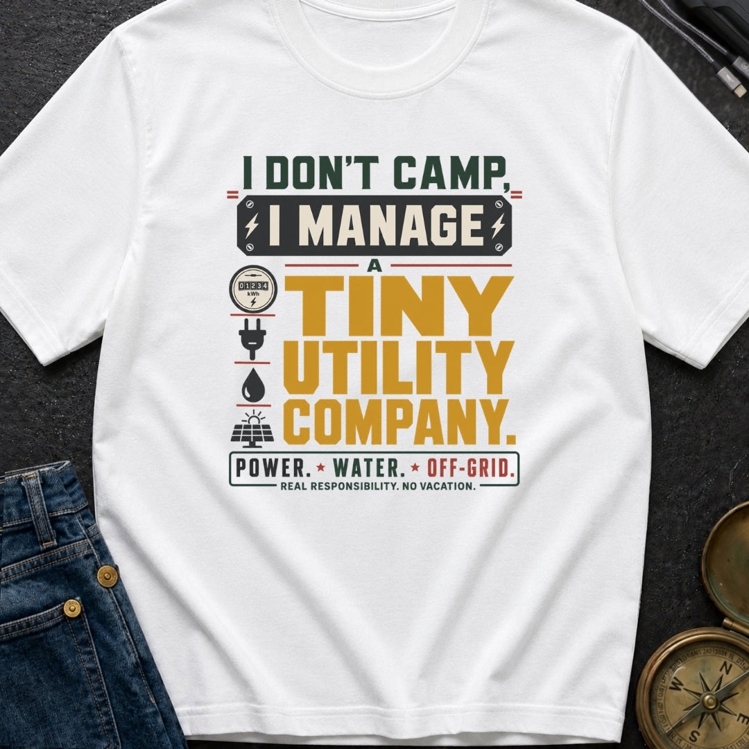 I Don't Camp I Manage A Tiny Utility Company - T-Shirt