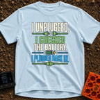 Unplugged And Rebooted - T-Shirt in Chambray - Text reading "I UNPLUGGED. I CHECKED THE BATTERY. I PLUGGED BACK IN."...