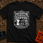 Inverter Life Support - T-Shirt in Black - A black and white vintage-style typographic design featuring the text...
