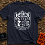 Inverter Life Support - T-Shirt in Navy - A black and white vintage-style typographic design featuring the text "Inverter...