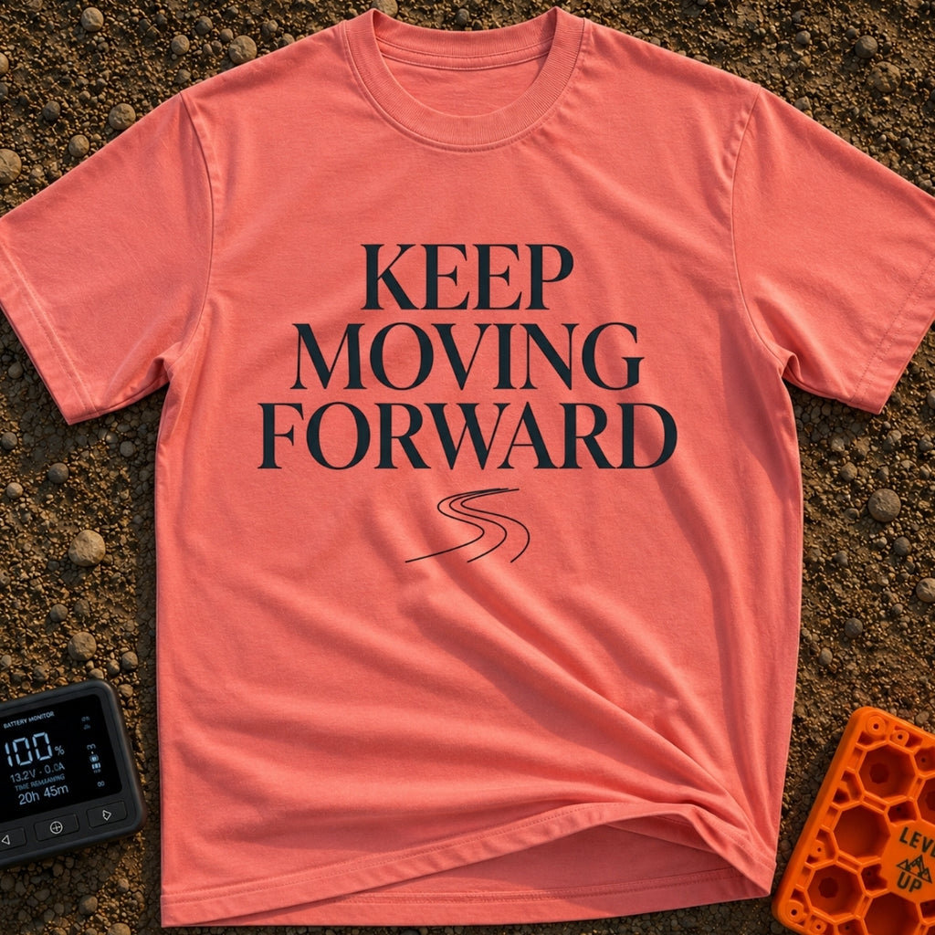 Keep Moving Forward - T-Shirt in Watermelon - The design features the phrase "KEEP MOVING FORWARD" in a large, stacked...