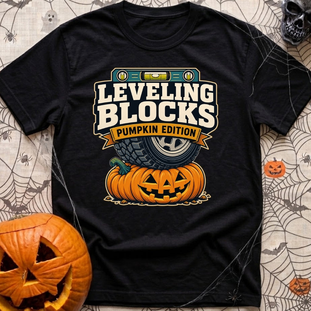 Next Level Gourds - T-Shirt in Black - A graphic illustration showing a large off-road vehicle tire parked directly on...