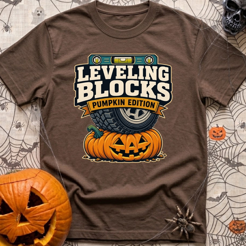 Next Level Gourds - T-Shirt in Espresso - A graphic illustration showing a large off-road vehicle tire parked directly on...