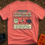 Level Up Offline - T-Shirt in Watermelon - A retro pixel art graphic styled like a video game achievement pop-up,...