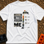 Better Version Loading - T-Shirt in White - A graphic reading "LOADING: BETTER VERSION OF ME" next to a vertical progress...