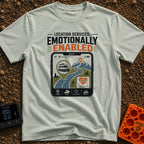 Roaming Heart Enabled - T-Shirt in Bay - A graphic of a smartphone screen displaying a map application with a winding...