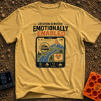 Roaming Heart Enabled - T-Shirt in Mustard - A graphic of a smartphone screen displaying a map application with a winding...