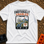 Roaming Heart Enabled - T-Shirt in White - A graphic of a smartphone screen displaying a map application with a winding...