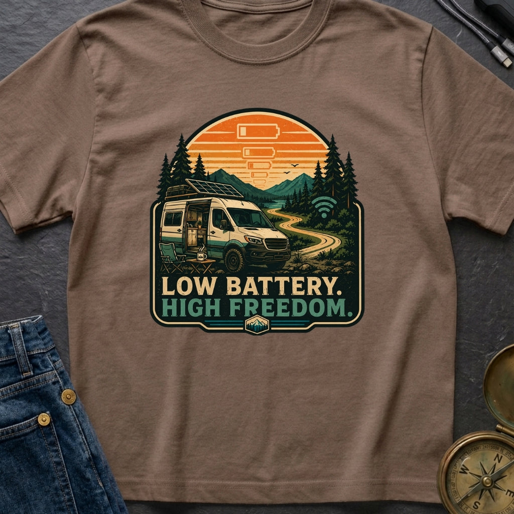 Low Battery Happy Camper - T-Shirt