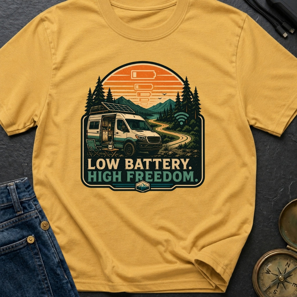 Low Battery Happy Camper - T-Shirt