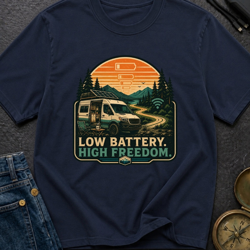 Low Battery Happy Camper - T-Shirt