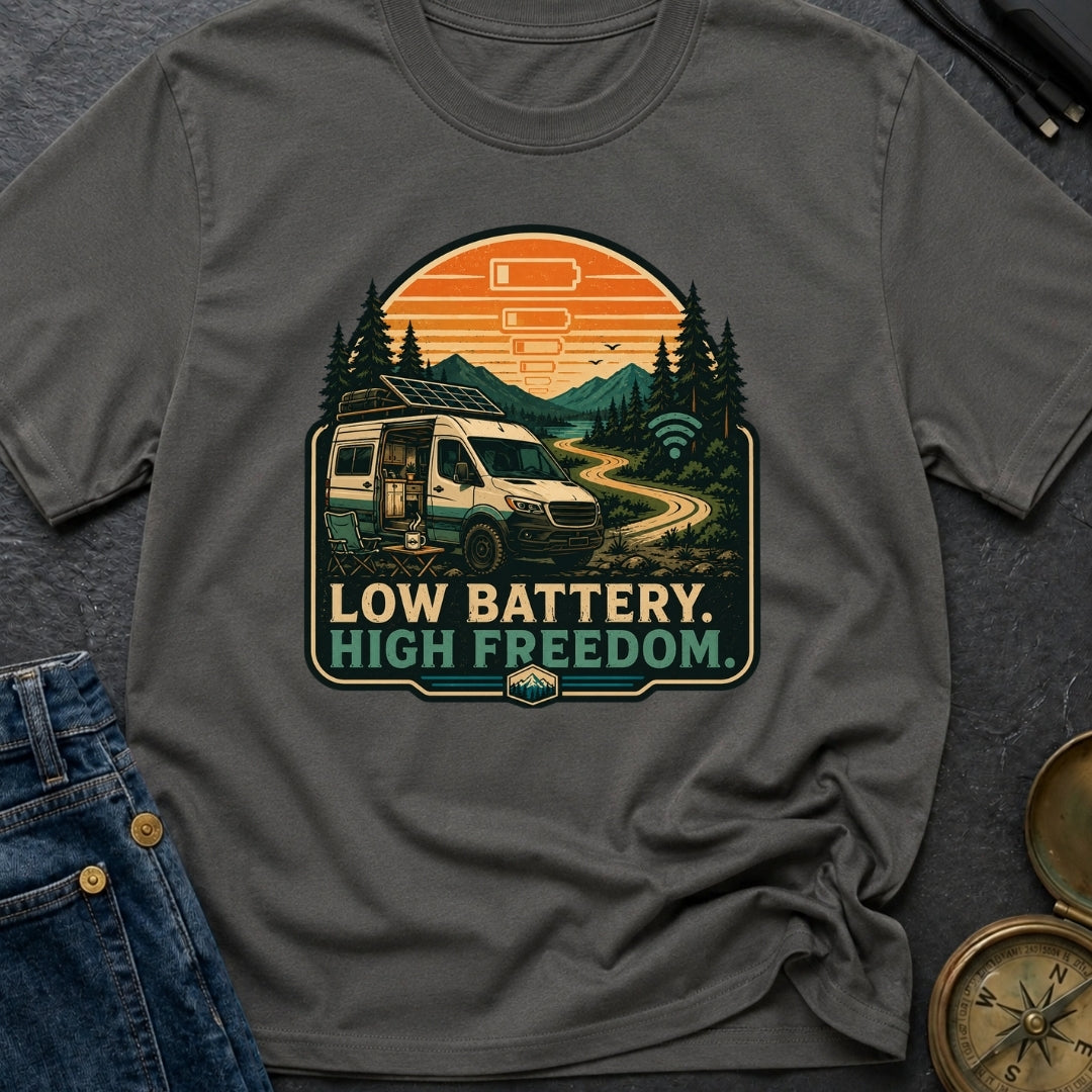 Low Battery Happy Camper - T-Shirt