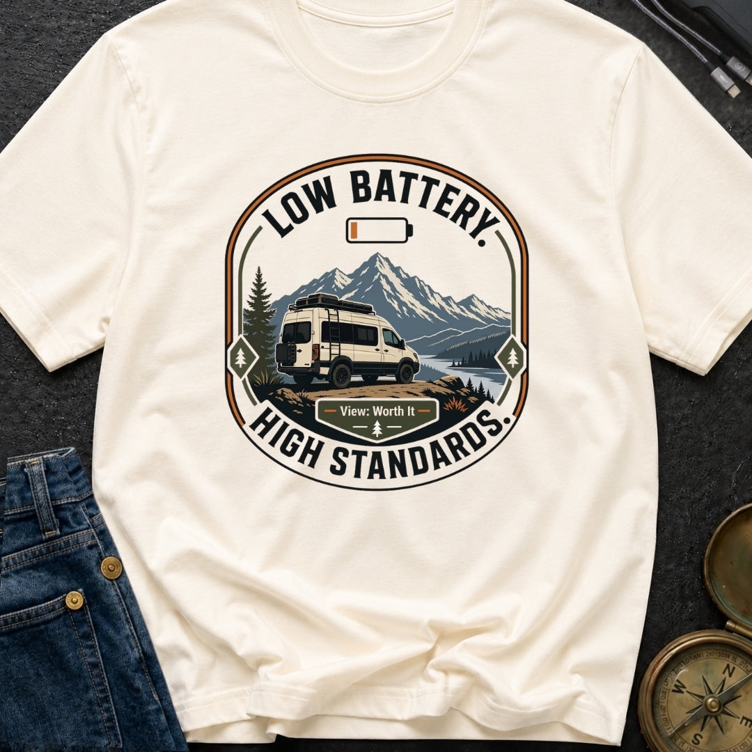 Low Battery High Standards - T-Shirt