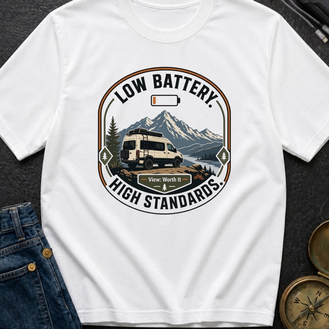 Low Battery High Standards - T-Shirt