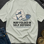 Map Folded In Self Defense - T-Shirt