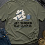 Map Folded In Self Defense - T-Shirt