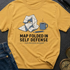 Map Folded In Self Defense - T-Shirt