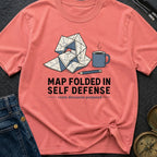Map Folded In Self Defense - T-Shirt
