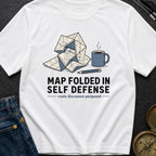 Map Folded In Self Defense - T-Shirt
