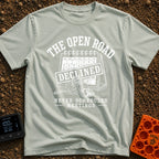 Meeting Declined Gone Camping - T-Shirt in Bay - A black and white illustration of a desk calendar with a large...
