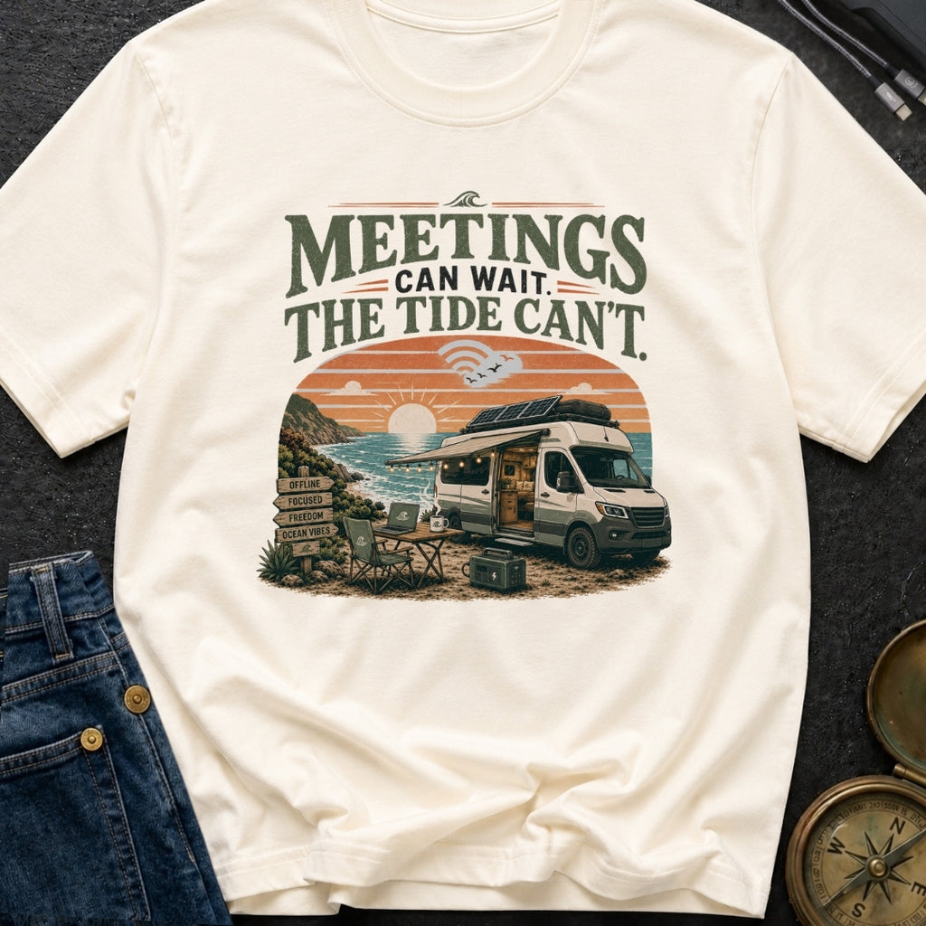 Chasing Tides Not Meetings - T-Shirt