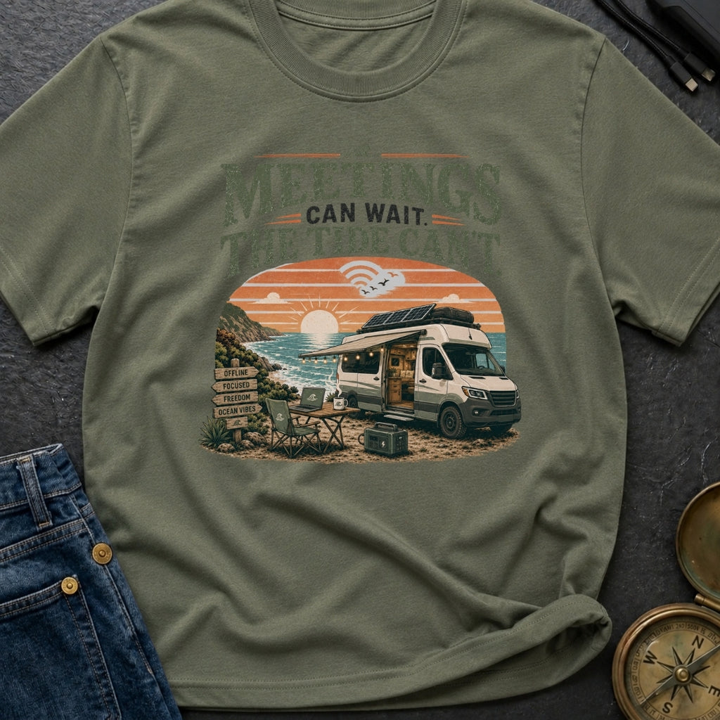 Chasing Tides Not Meetings - T-Shirt