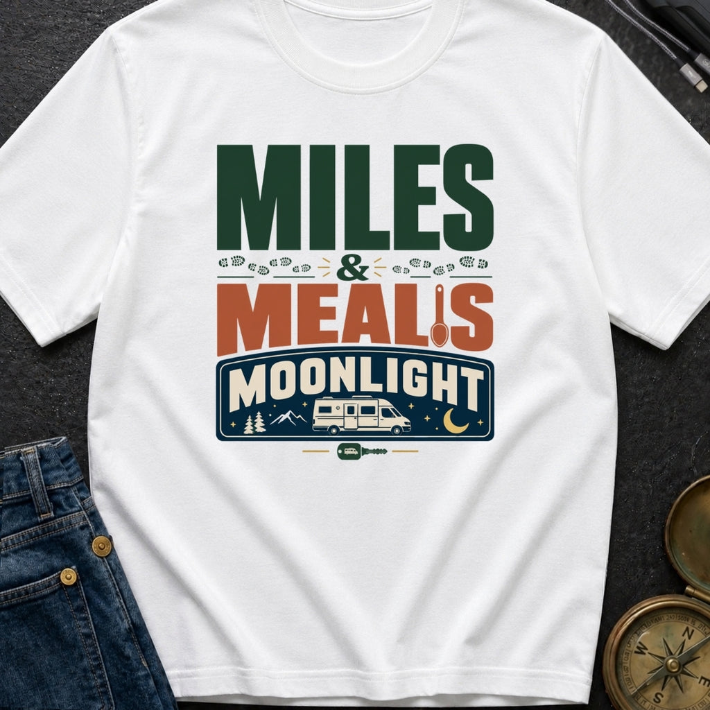 Miles, Meals, Moonlight - T-Shirt