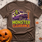 Low Clearance Monster - T-Shirt in Espresso - A cartoon illustration of Frankenstein's monster giving a thumbs-up from...