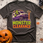 Low Clearance Monster - T-Shirt in Graphite - A cartoon illustration of Frankenstein's monster giving a thumbs-up from...