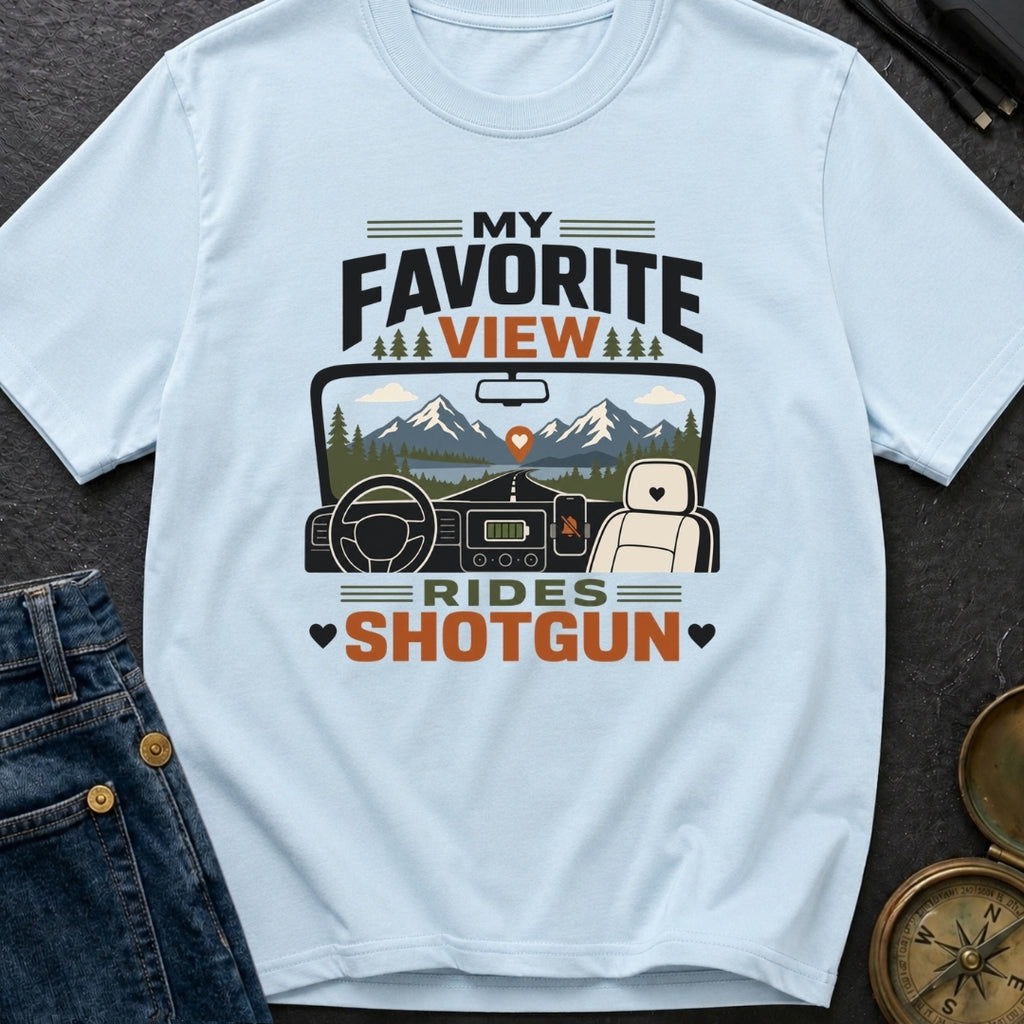 My Favorite View Rides Shotgun - T-Shirt