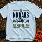 No Bars No Problem - T-Shirt in Chambray - A graphic design featuring the text "NO BARS NO PROBLEMS" and a crossed-out...