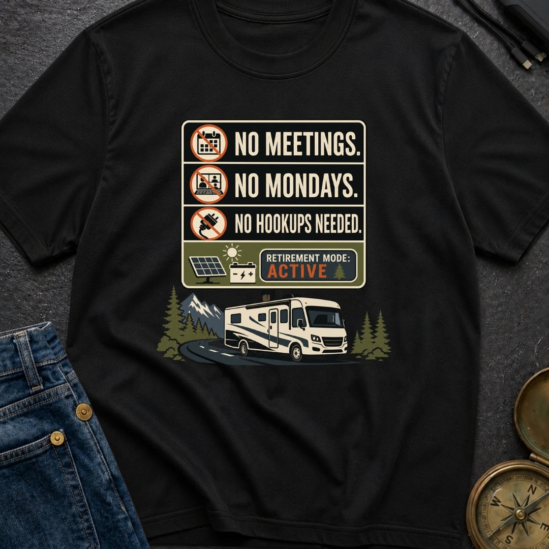 No Meetings No Mondays No Hookups Needed - T-Shirt